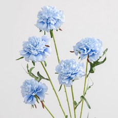 플라워트리 조화 스카비오사 솔체꽃 5송이 꽃다발 70cm, 블루, 1개