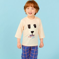 따솜 아동용 멍멍이 오가닉 7부 쟈가드 실내복 세트