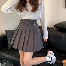 구디프 투버튼 포인트 A라인 스커트