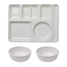 餐盤達人 兒童韓式餐盤 + 韓式碗 2p 套組, 純淨白, 1套