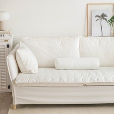 ELENA HEIM Everyday 圓柱形抱枕套 + 枕芯組合, 奶油白