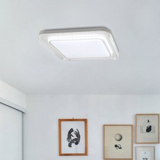 WONHA LED 60W 無頻閃三色變換 DS Blano 遙控器 IOT 方形調光房間燈, 白色