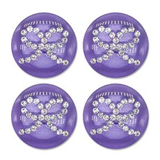 高級方晶鋯石寶石緞帶鈕扣 21mm, 4個, 紫色