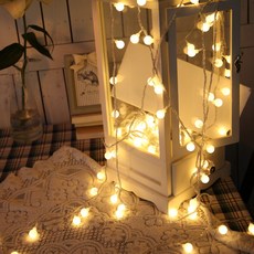 Heyroomi 間接水晶露營鐘型汽車櫻桃燈泡燈串 40球 6m, 1個, 暖白光