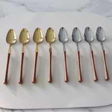 좋은예감 아르센 커트러리 티스푼B 골드 4p + 실버 4p 세트, 1세트, 티스푼 골드 4p + 실버 4p