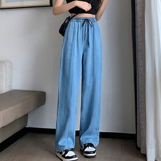 lemon soul 鬆緊帶牛仔寬褲