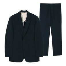 듀아크 남성용 빅사이즈 여름용 포멀 린넨 수트 팬츠 세트