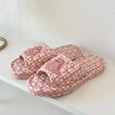 JadeShoe 三層氣墊棉質拖鞋, 1個, 恐龍 粉紅色