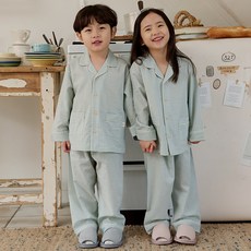 Jjiniya 兒童學生 Bein 40支純棉 長袖睡衣上下套裝