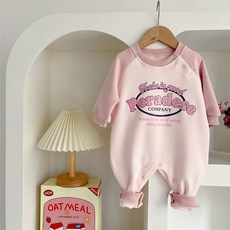 Bebeniz 嬰幼兒拉格蘭撞色印花刷毛連身衣