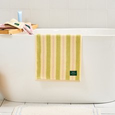 모던하우스 STF 스프링 더블스트라이프 코마사 세면타월 190g 40 x 80 cm, 옐로우, 1개