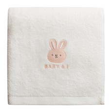 BABY&I 孩童竹纖維刺繡毛巾 330g, 兔子, 1個