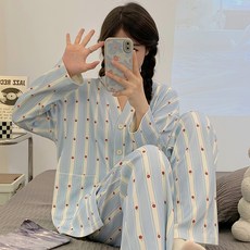 스타일컨택트 여성용 긴팔 잠옷 상하의 세트 SP-52191