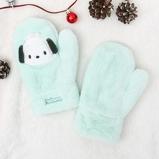 女童帕恰狗毛絨保暖連指手套 90307