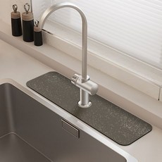 Deisoy 矽藻土浴室廚房基本水龍頭墊 61 x 14 厘米, 09星光灰, 1個