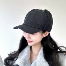 護耳保暖高爾夫球帽, 黑色, 1個