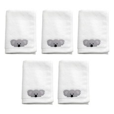 SEMOMS 無尾熊刺繡毛巾, 乳白色, 5入