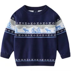 Crystal House 兒童聖誕花鹿圓領針織衫 T253