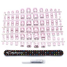 NAILNARA 메탈 패디 팁 5p + 디자인 파일 + 라이트 글루 세트, 핑크(패디팁), 1개