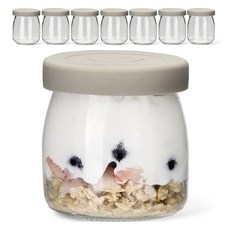 Mir Hexa 六角矽膠蓋優格牛奶寬口玻璃瓶, 8個, 200ml