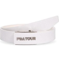 Pga Tour 牛皮打孔自動高爾夫球皮帶, 1條, 白色