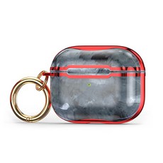 ELECTO Apple AirPods Pro 珍珠母貝鑰匙圈保護殼, 灰紅色, APMOPC-GR, 1個