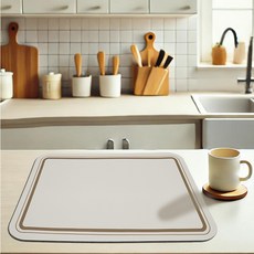 룰루홈 규조토 드라잉매트 식기 건조매트, 베이직라인, 1개