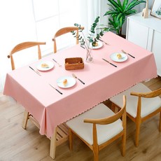 모네타 솔리드 사각 릴리 테이블 식탁보, 핑크, 60 x 120 cm, 1개
