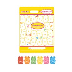 DONNA&DECO 貼紙 5入+小熊設計貼紙 100入, 混合色, 1套