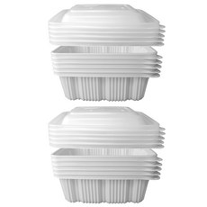 韓式燉雞 海鮮鍋 菜包肉 方形蒸煮容器 白色 大 10入 + 蓋子 10入 組, 1套