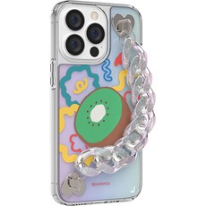 JUST4YOU 트로피컬 후르츠 핸디 스트랩 홀로그램 휴대폰 케이스