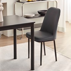 16 Piece 16件 沃諾 餐椅, 黑色框架+深灰色, 2個