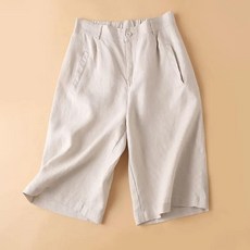 여성용 올루 린넨 하프 바지