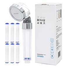 KOXINA 三段過濾增壓蓮蓬頭, 銀色 + 白色 + 透明色, 1組