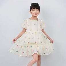 엣지랜드 여아용 냉감 통기성 파스텔그린 리본 원피스