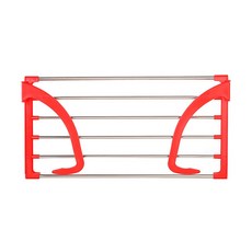 Bus Market 陽台摺疊曬衣架 紅色 大號, 1個