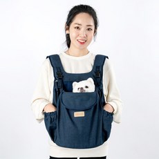 에이미러브즈펫 강아지앞가방 허그프론트빕, 네이비, 1개