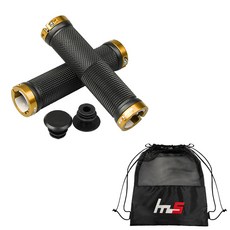 GUB Naya Style 自行車車把把手 2p + 獨家袋套組 CYYP-63-4PU, 金色（手柄）, 1套