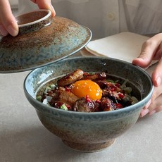 NICOTT 附蓋天丼碗, 1個, 岩石