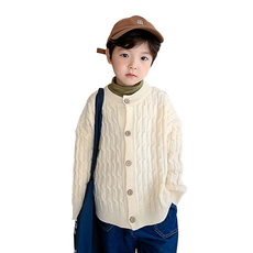 MISOPAPA 兒童Wannabe麻花針織開襟衫
