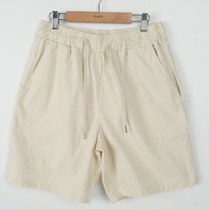 PLAYS 男士透氣亞麻彈力抽繩鬆緊腰帶短褲