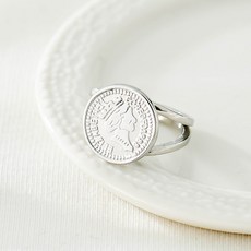 노이드비 여성용 써지컬스틸 엘리자베스코인 두줄 반지