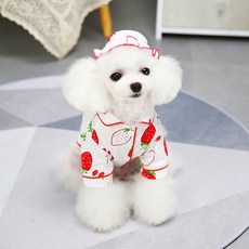 I Love Pet 寵物 I Love 草莓睡衣, 紅色, 1個