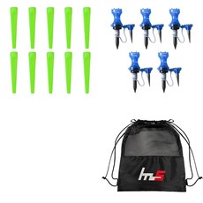 NAYASTYLE 塑膠高爾夫長梯 10入 + 分離式高爾夫長梯 5入 + 收納袋套組 GFYp-185-6 + 166-6PU, 混合顏色