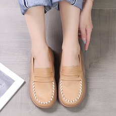 엘쏘 여성용 어글리 통굽 스티치 로퍼