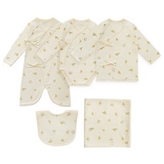 BABY&I 孩童肚衣+長袖蝴蝶衣+長袖包屁衣+包巾+圍兜組