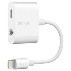 belkin 貝爾金 3.5毫米音源線 + 充電適配器 to Lightning, F8J212btWHT, 白色, 1組