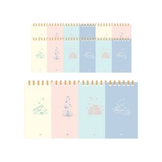 ibis 厚軟彩色 Sangcheol 筆記本 2 90 張 x 4 件 x 4p 套組 11997, 奶油色、粉色、薄荷色、藍色, 1套