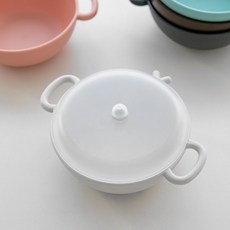 NIneware 韓國製動物麥片碗附蓋組, 象牙白, 1套