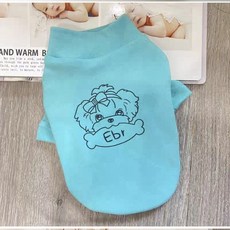 코코스튜디오 반려동물 코코 꽃님이 기모 티셔츠, 스카이, 1개